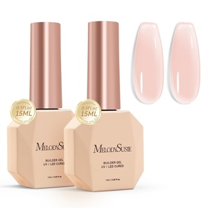 image:imageMelodySusie 2PCS 15ML Nude Builder Nail Base Gel for Nails ThickeningSoak Off UV Extension GelRhinestone Glue in a Bottle for Nail Art Design Gift for Women DIY Manicure at Home 019  20192