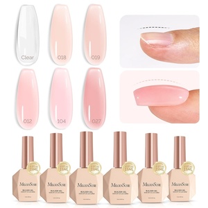 image:imageMelodySusie Milky White Builder Nail Base Gel for Nails Thickening Soak Off UV Extension Gel Rhinestone Nail Glue for Nail Art Design Salon DIY Manicure at Home Gift for Women001Versatile Pink Nude Builder Gel Set