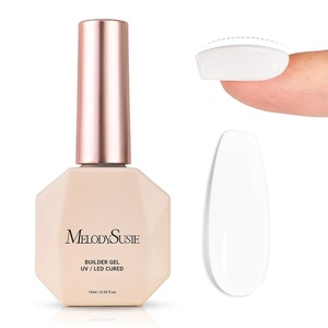 image:imageMelodySusie Milky White Builder Nail Base Gel for Nails Thickening Soak Off UV Extension Gel Rhinestone Nail Glue for Nail Art Design Salon DIY Manicure at Home Gift for Women001White001