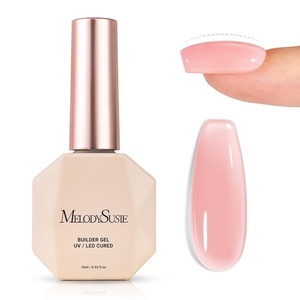 image:imageMelodySusie Milky White Builder Nail Base Gel for Nails Thickening Soak Off UV Extension Gel Rhinestone Nail Glue for Nail Art Design Salon DIY Manicure at Home Gift for Women001Gary Pink027