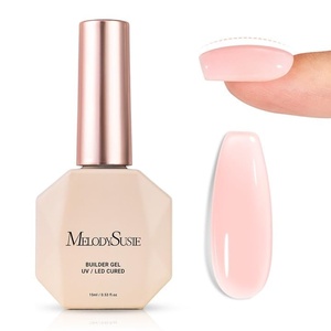 image:imageMelodySusie Milky White Builder Nail Base Gel for Nails Thickening Soak Off UV Extension Gel Rhinestone Nail Glue for Nail Art Design Salon DIY Manicure at Home Gift for Women001Pink012
