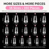 image:imageMelodySusie Medium Oval Round X Nail Tips  16 Sizes 160 Pcs PreShaped Soft Gel Half Matte Full Cover Clear Acrylic Press on Nails for DIY Extension amp Salon UseLongLasting ManicureMedium Coffin