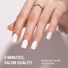 image:imageMelodySusie Press On Nails Short Square Pure White Longlasting amp Glossy Finish Reusable with Glue for Woman Girl 16 Sizes32Pcs Fake Nails Kit Fall Halloween NailsShort Square Pure White