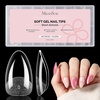image:imageMelodySusie Medium Oval Round X Nail Tips  16 Sizes 160 Pcs PreShaped Soft Gel Half Matte Full Cover Clear Acrylic Press on Nails for DIY Extension amp Salon UseLongLasting ManicureShort Almond 16sizes