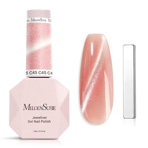 image:imageMelodySusie Jeweliver Cat Eye Gel Nail Polish 05 Fl Oz Brown Glitter Holographic Magnetic Nail Polish with Magnet UV Nail Polish for Nail Art Manicure Salon DIY at Home C68Coral PinkC45