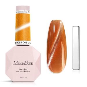 image:imageMelodySusie Jeweliver Cat Eye Gel Nail Polish 05 Fl Oz Brown Glitter Holographic Magnetic Nail Polish with Magnet UV Nail Polish for Nail Art Manicure Salon DIY at Home C68Orange BrownC68