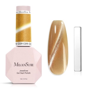 image:imageMelodySusie Jeweliver Cat Eye Gel Nail Polish 05 Fl Oz Brown Glitter Holographic Magnetic Nail Polish with Magnet UV Nail Polish for Nail Art Manicure Salon DIY at Home C68GoldC09