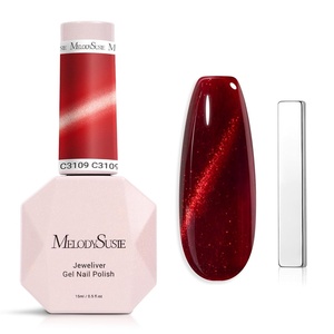 image:imageMelodySusie Jeweliver Cat Eye Gel Nail Polish 05 Fl Oz Brown Glitter Holographic Magnetic Nail Polish with Magnet UV Nail Polish for Nail Art Manicure Salon DIY at Home C68ABurgundy RedC3109