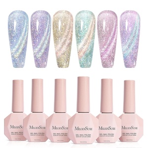 image:imageMelodySusie Jeweliver Cat Eye Gel Nail Polish 05 Fl Oz Brown Glitter Holographic Magnetic Nail Polish with Magnet UV Nail Polish for Nail Art Manicure Salon DIY at Home C68Glitter