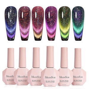 image:imageMelodySusie Jeweliver Cat Eye Gel Nail Polish 05 Fl Oz Brown Glitter Holographic Magnetic Nail Polish with Magnet UV Nail Polish for Nail Art Manicure Salon DIY at Home C68Chameleon