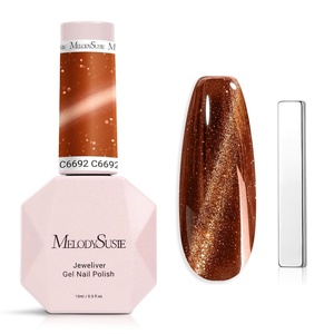 image:imageMelodySusie Jeweliver Cat Eye Gel Nail Polish 05 Fl Oz Brown Glitter Holographic Magnetic Nail Polish with Magnet UV Nail Polish for Nail Art Manicure Salon DIY at Home C68BrownC6692