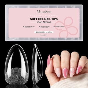 image:imageMelodySusie Medium Oval Round X Nail Tips  16 Sizes 160 Pcs PreShaped Soft Gel Half Matte Full Cover Clear Acrylic Press on Nails for DIY Extension amp Salon UseLongLasting ManicureShort Almond 16sizes