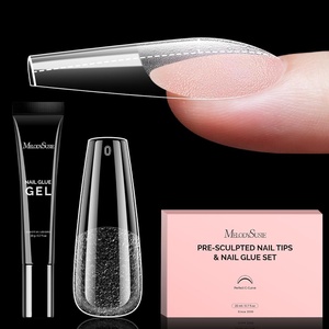 image:imageMelodySusie Medium Oval Round X Nail Tips  16 Sizes 160 Pcs PreShaped Soft Gel Half Matte Full Cover Clear Acrylic Press on Nails for DIY Extension amp Salon UseLongLasting ManicureLong Coffin
