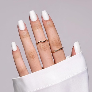 image:imageMelodySusie Press On Nails Short Square Pure White Longlasting amp Glossy Finish Reusable with Glue for Woman Girl 16 Sizes32Pcs Fake Nails Kit Fall Halloween NailsShort Square Pure White