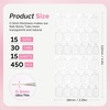 image:imageMelodySusie 450Pcs Strong Hold Nail Adhesive Tabs for Press On Nails  15 Sheets 15 Sizes 03mm Ultra Thin Waterproof Breathable DoubleSided Jelly Nail Glue Stickers Daily Wear and Gentle Removal15 sheets