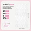 image:imageMelodySusie 450Pcs Strong Hold Nail Adhesive Tabs for Press On Nails  15 Sheets 15 Sizes 03mm Ultra Thin Waterproof Breathable DoubleSided Jelly Nail Glue Stickers Daily Wear and Gentle Removal5 sheets
