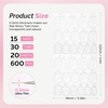 image:imageMelodySusie Nail Adhesive Tabs for Press On Nails 600Pcs 20 Sheets  15 Sizes 03mm Ultra Thin Waterproof Breathable DoubleSided Jelly Stickers Daily Wear and Gentle Removal