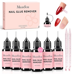 image:imageMelodySusie 6Pcs Nail Glue Remover for Press on Acetone Free Nail Polish Remover MultiFunctional Remover for Nails Tips Gentle Glue Remover for Home Salon 10ML