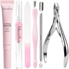 image:imageMelodySusie Cuticle Remover Kit  Cream amp Oil SetCuticle PusherTrimmerand Nail FilePortable allinone for softeningmoisturizingand daily nail care